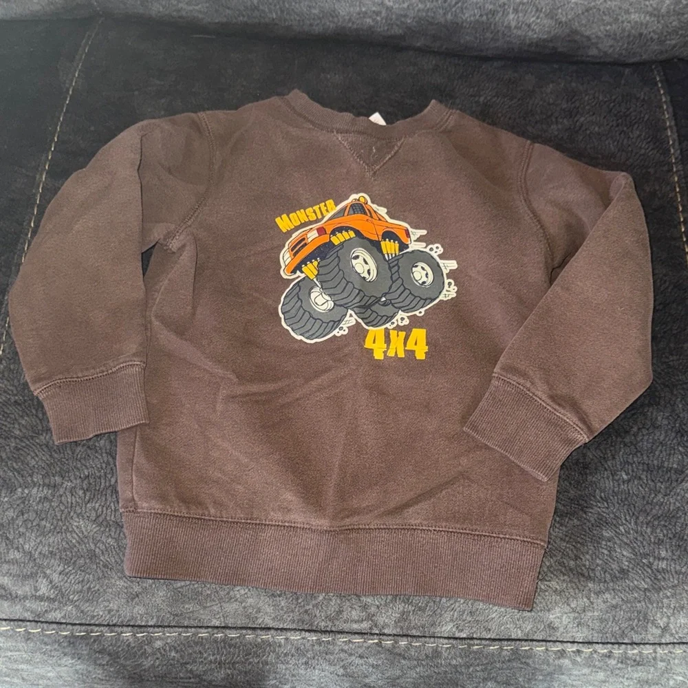 Jumping Beans Brown Monster Truck Sweatshirt